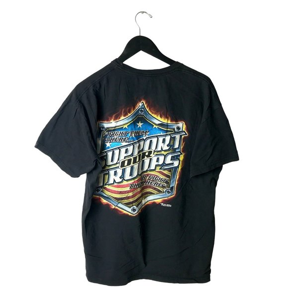 2006 Vintage Support Our Troops T Shirt Y2K Black XL Extra Large Graphic Tee - Picture 3 of 16